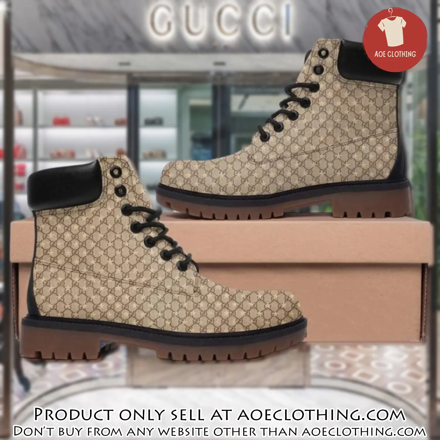 Gucci beige luxury brand boots premium gifts for men women aoe0923888